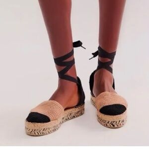 Free People Island Time Wrap Espadrille Sandal Shoes NIB